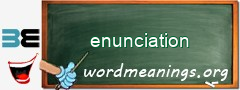 WordMeaning blackboard for enunciation